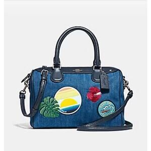 Coach Mini Bennett Satchel Hawaii Patchwork  Denim Rare Limited Edition